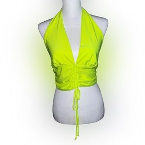 Neon green backless top size large